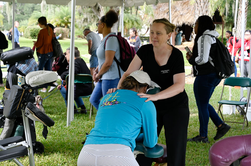 chair massages were popular